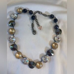 Sabika Swarovski Crystals Necklace Hand Crafted Earth Tone Rivoli